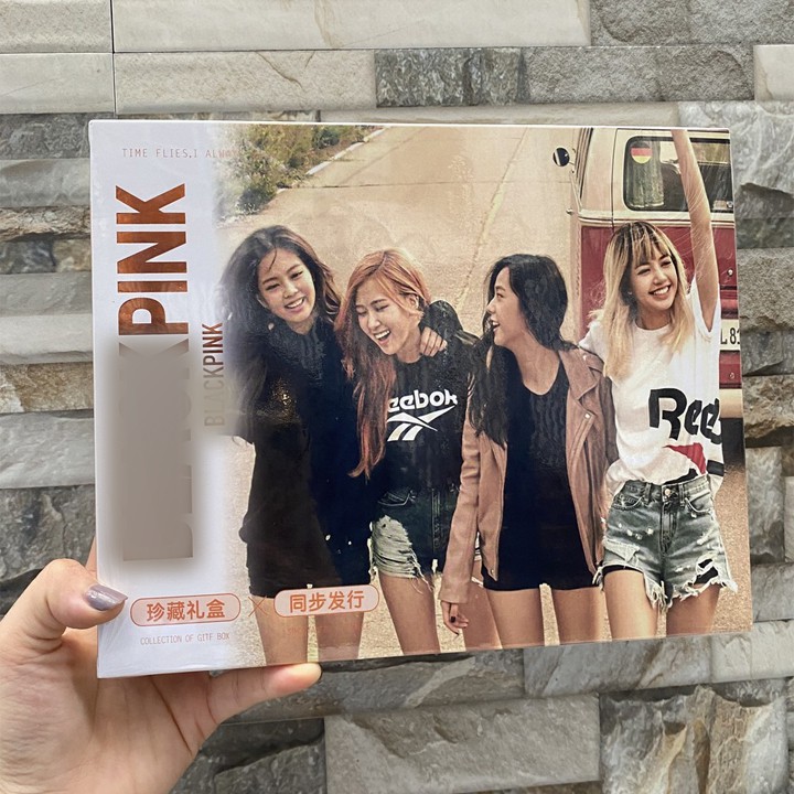 Hộp quà Blackpink Jennie Lisa Jisoo Rose ngang A5 có poster postcard bookmark banner huy hiệu album ảnh