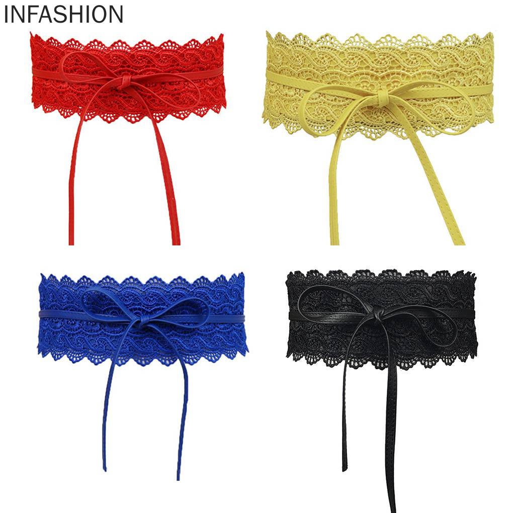 Thắt Lưng Ren Bản To Thời Trang Cho Nữ