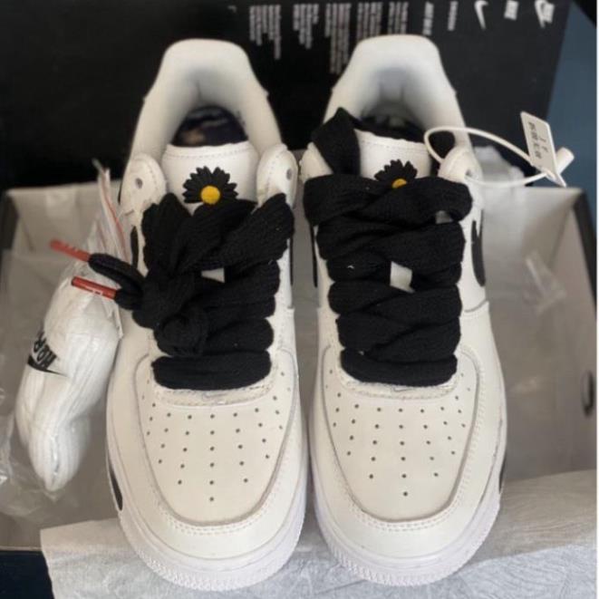 Giày thể thao sneaker Dass AF1 TRẮNG HOA CÚC  ĐEN SƠN ĐẾ AF1T full box full