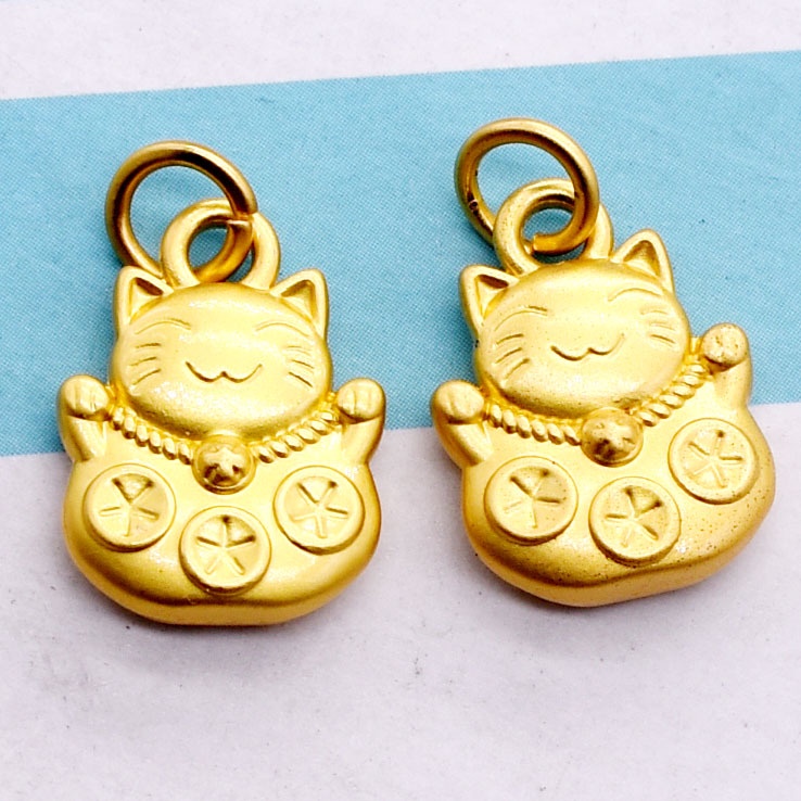 Mặt Dây Chuyền / Vòng Tay / Dây Chuyền Hình Chú Mèo May Mắn Bằng Hợp Kim Màu Vàng / Đỏ Nhám Chất Lượng Cao