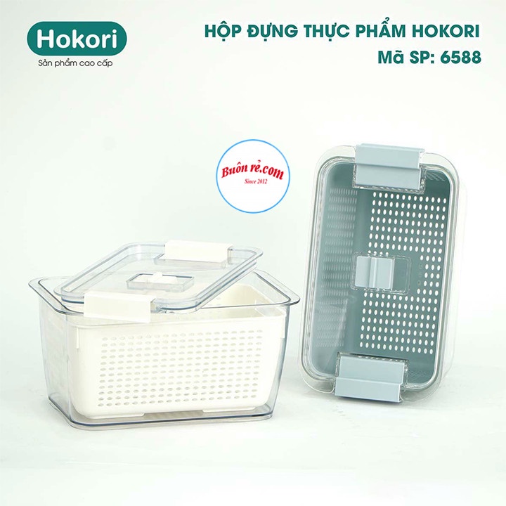 Hộp đựng thực phẩm 2 lớp có nắp khóa hokori 6588+6589