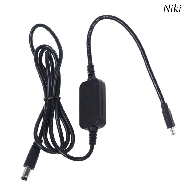 Dây cáp chuyển đổi nguồn điện Niki Type C USB C 5V sang 12V 8W 5.5x2.5mm cho bộ định tuyến đèn LED