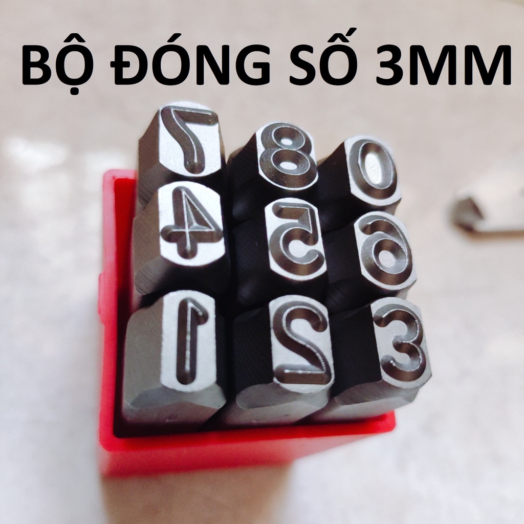 Bộ đóng số và chữ 3mm/ 4mm/ 5mm/ 6mm/ 8mm, chất liệu thép, đóng trên kim loại