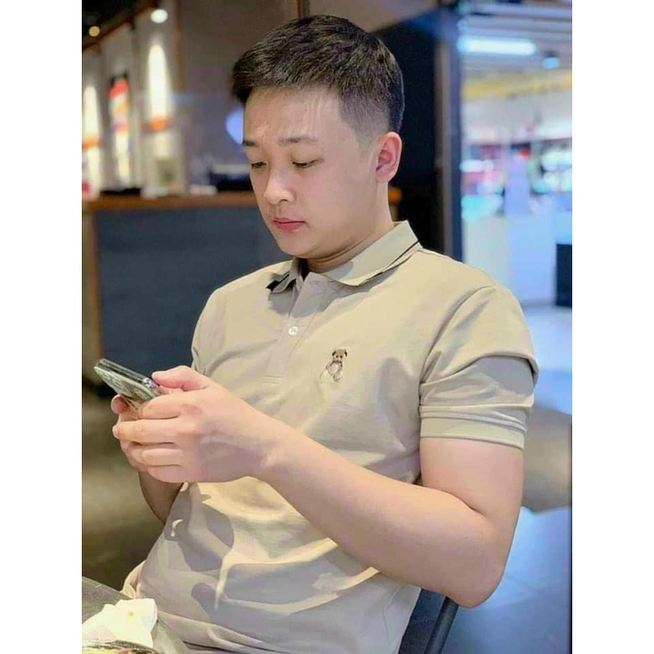 Áo Thun Cổ Bẻ, Áo Polo Nam Cotton mềm mịn Thêu Gấu