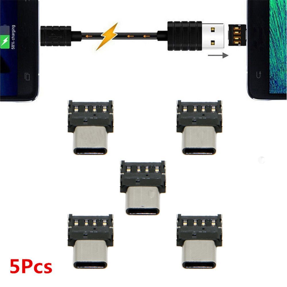 Set 5 Đầu Chuyển Đổi Otg Usb Type C Sang Usb 2.0 Cho Điện Thoại / Máy Tính Bảng