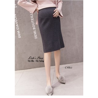 Chân Váy Bầu Công Sở Chất Liệu Len CVB22
