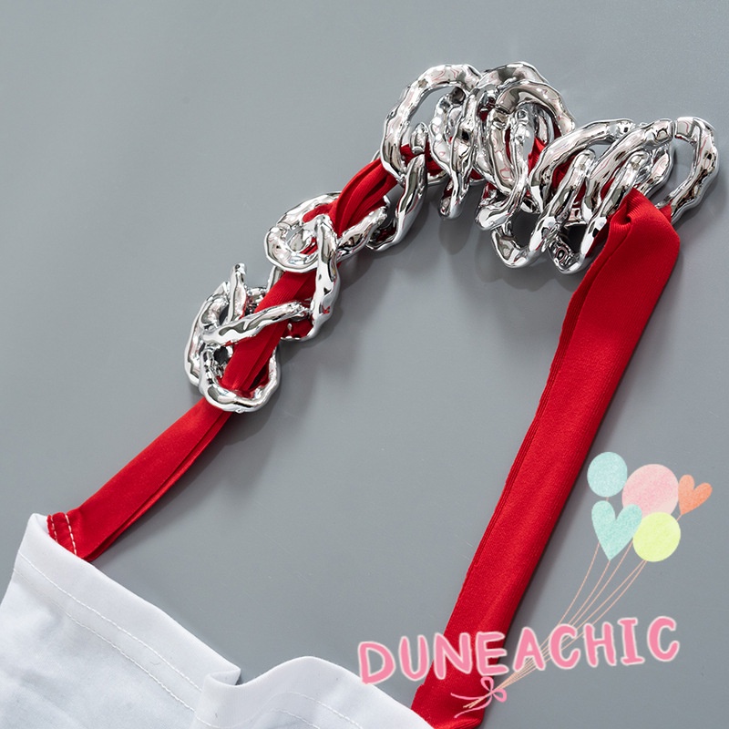 DUNEA Đầm khong tay hở lưng in họa tiết hoạt hình phong cách đường phố cá tính cho nữ