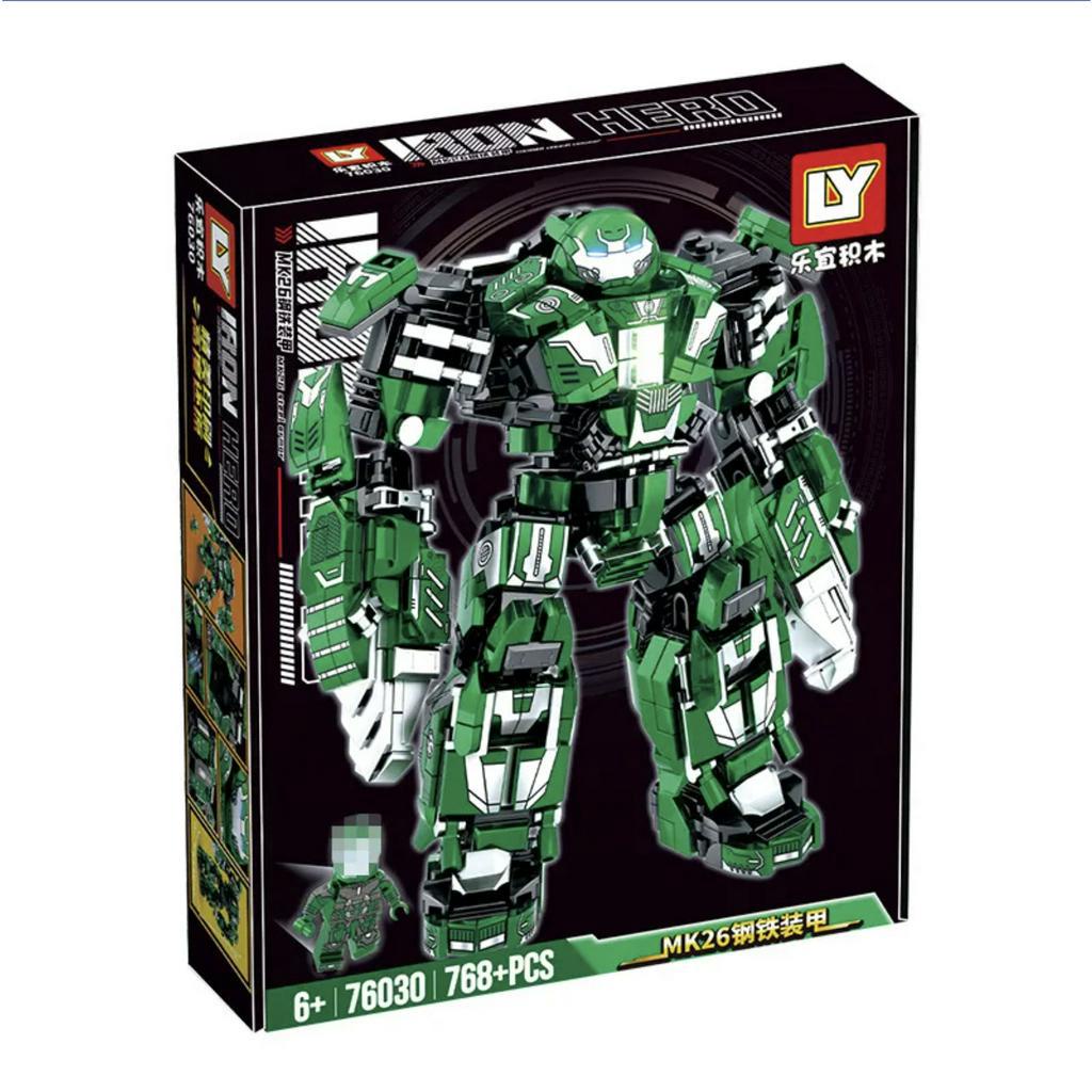 Đồ chơi Lắp Ráp Siêu anh hùng Hulkbuster MK26, LY76030 Marvel Ironman, Xếp hình thông minh