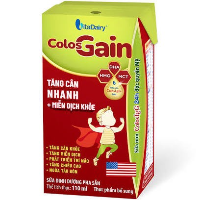 1 Lốc hộp Sữa Colos Gain pha sẵn 110ml