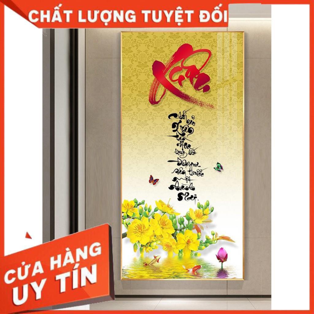 Tranh treo tường "câu đối Tết", nét thư pháp độc đáo - 1 tấm, tỉ lệ 2:1,đồng giá, tranh treo phòng khách