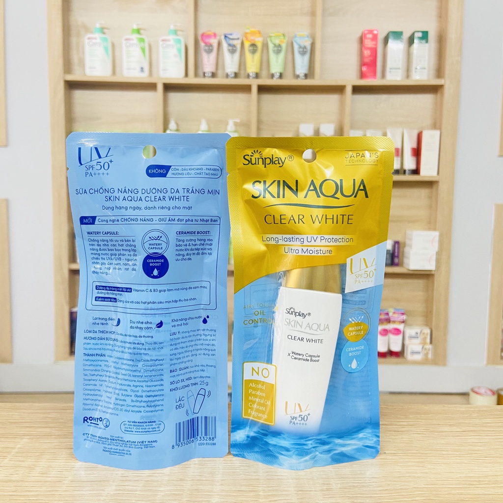 Sữa chống nắng hằng ngày dưỡng trắng Sunplay Skin Aqua Clear White SPF 50+ PA++++25g