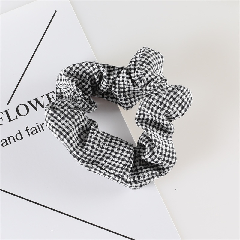 PK735 Scrunchies buộc tóc nhiều họa tiết; họa tiết tông kẻ sọc  nữ tính thanh lịch