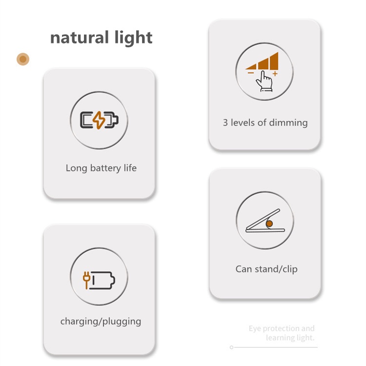 Đèn bàn đọc sách LED có thể được kẹp lại và có thể sạc lại, thích hợp làm đèn ngủ phòng ngủ văn phòng sinh viên