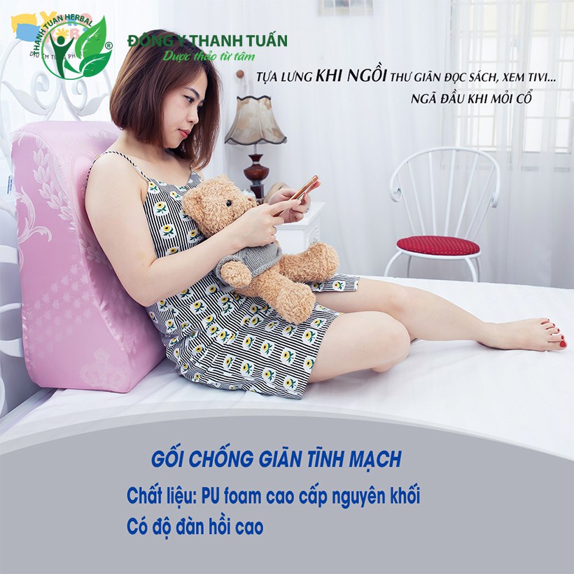 Gối điều trị giãn tĩnh mạch YOROKOBI cao 28cm – Giúp ngủ ngon, giảm phù nề chân, tê bì, vọp bẻ