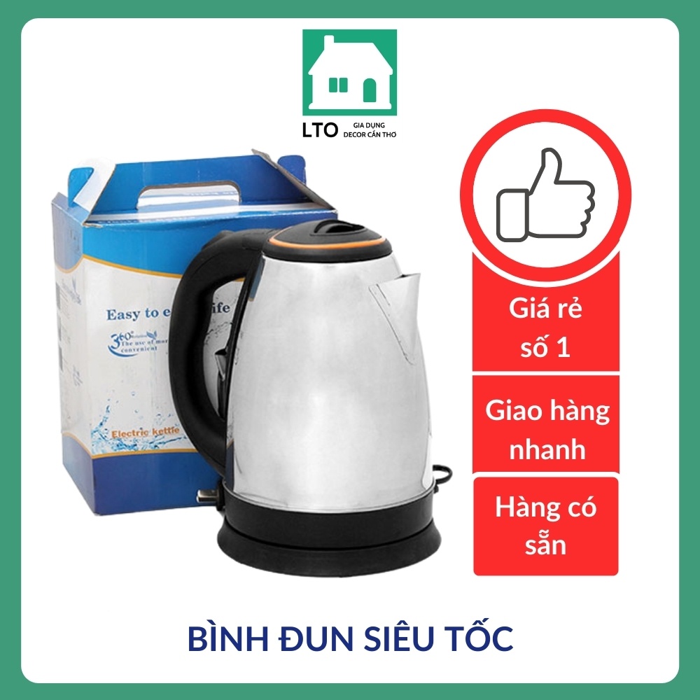 Ấm Siêu Tốc Inox Bình Đun Nước Cao Cấp 1.8L