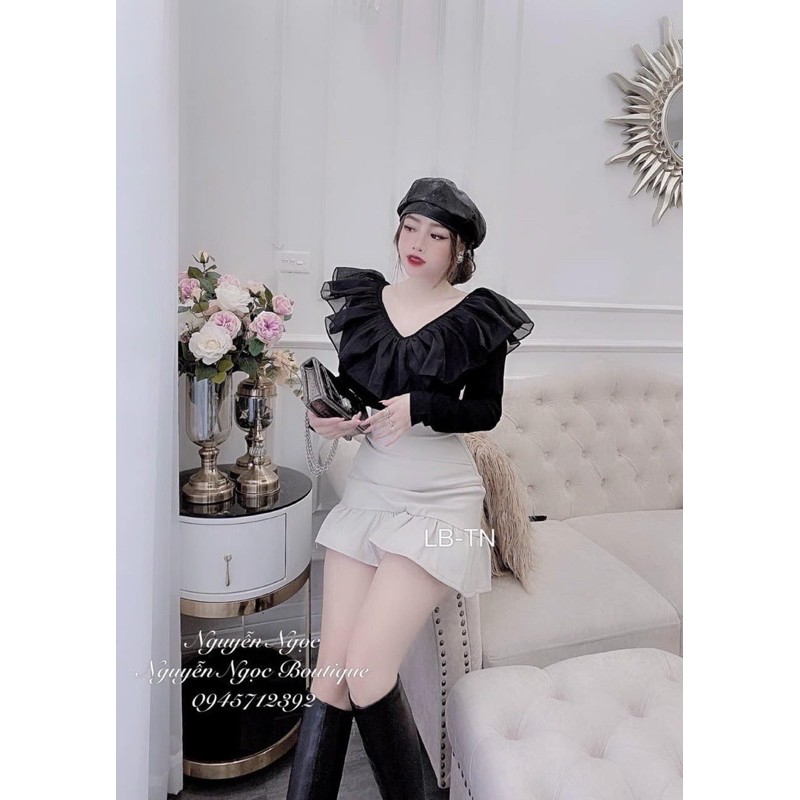 Chân váy da đuôi cá rúm QC | BigBuy360 - bigbuy360.vn