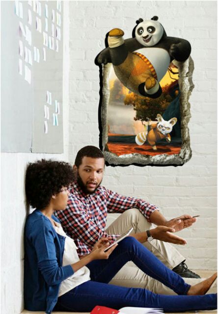 Giấy dán tường 3D Kungfu Panda gấu trúc