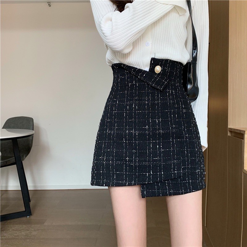 Korean fashion irregular high waist small incense skirt | BigBuy360 - bigbuy360.vn