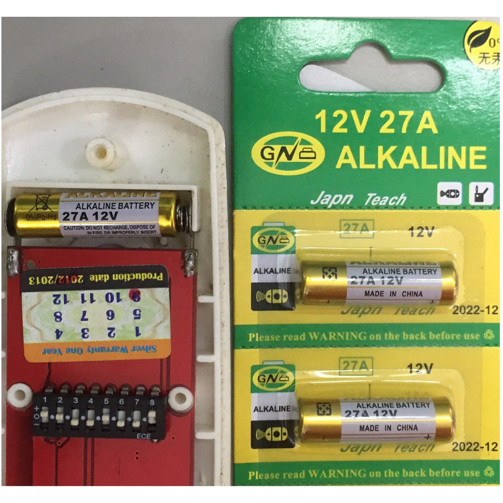 Bộ 5 viên PIN 23A, 27A 12V Alkaline remote cửa cuốn, chuông không dây, báo động