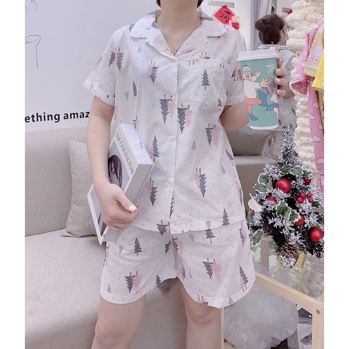 Bộ pijama mặc nhà chất thô hàn cao cấp siêu mát 2023