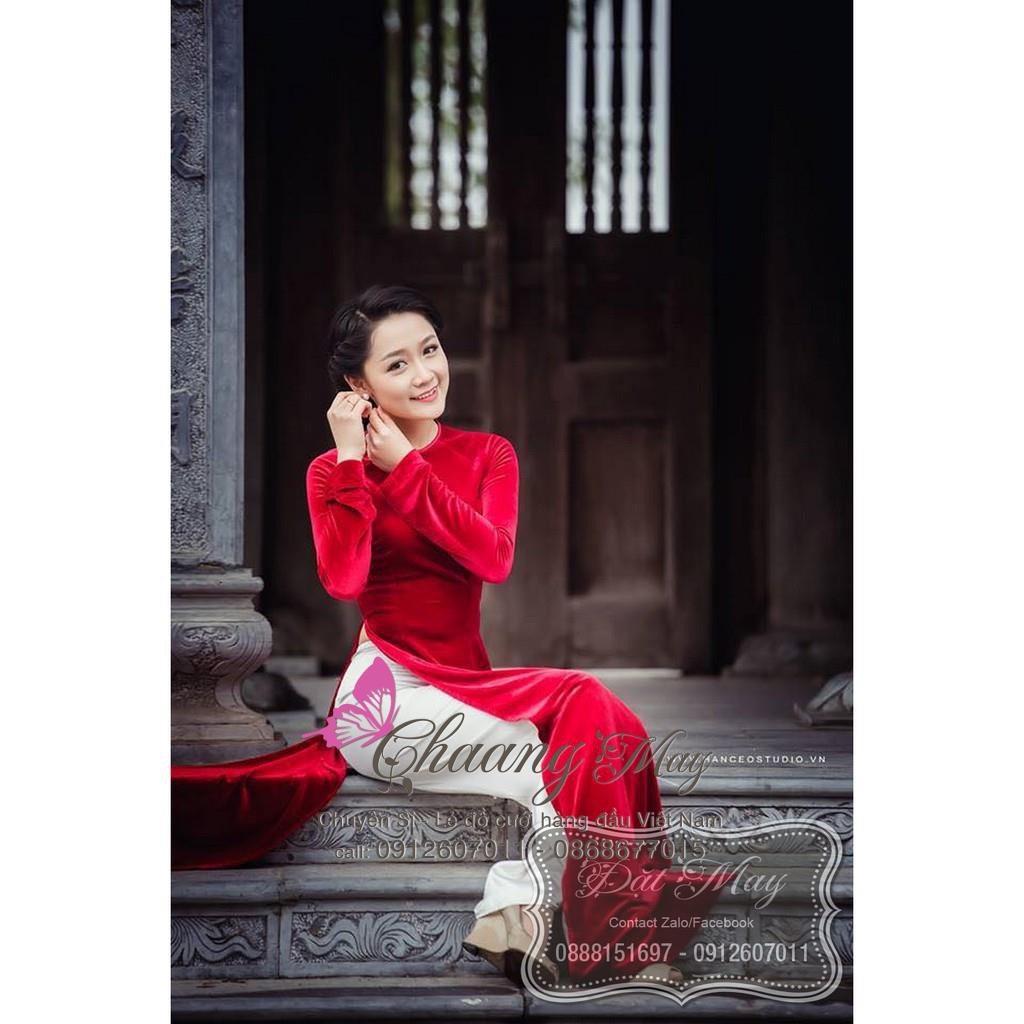 Áo dài nhung ⚡ FREESHIP ⚡ Áo nhung sang trọng áo dài dáng Việt kèm quần | BigBuy360 - bigbuy360.vn