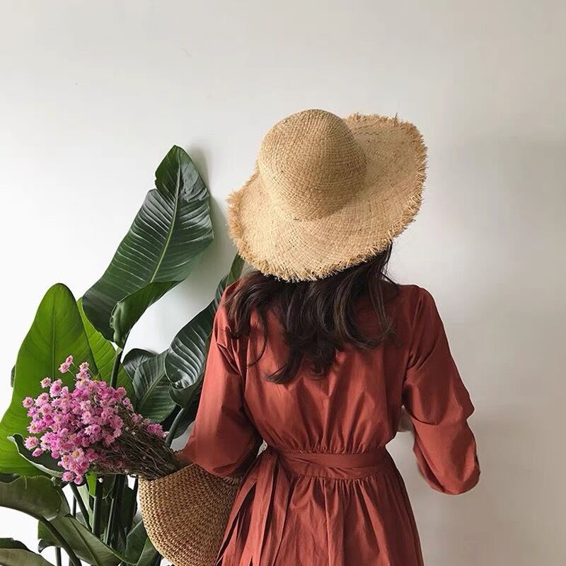 Mũ Cói Rộng Vành Che Nắng Đi Biển Thời Trang Mùa Hè Mới Cho Nữ