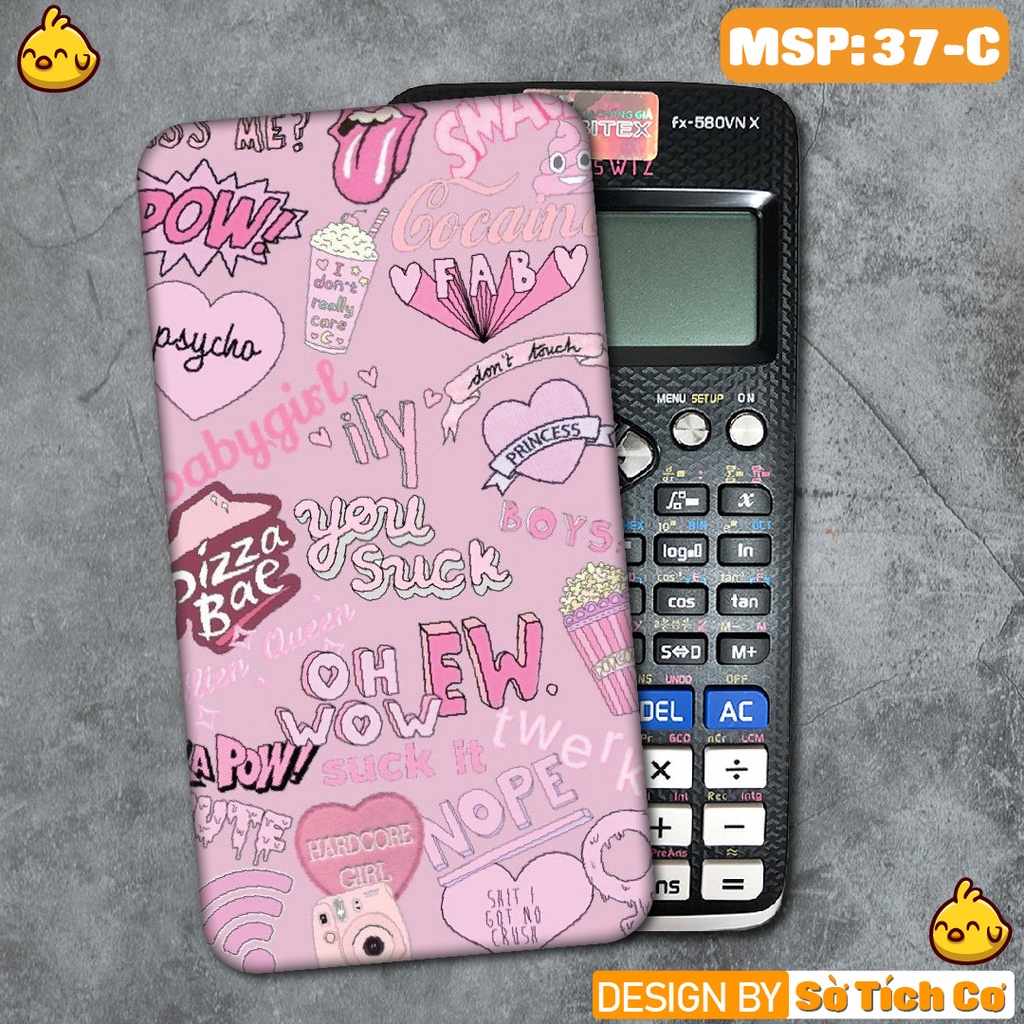 Miếng decal dán máy tính fx-570, fx-580, fx-880, Casio, Vinacal,... Chủ đề Hồng Pink MSP: 37