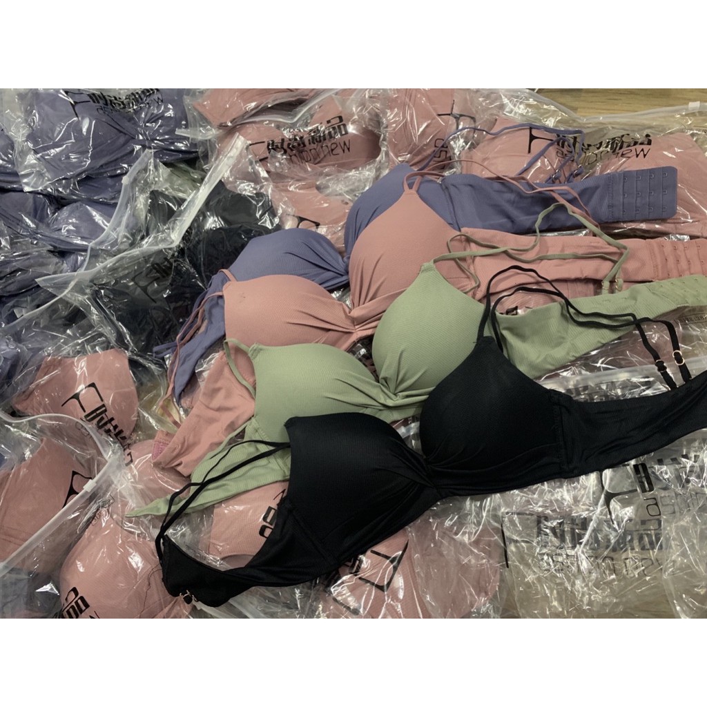 Bộ đồ lót không gọng nhún nơ thông hơi siêu mát có size 34 36 38 cho các nàng lựa chọn