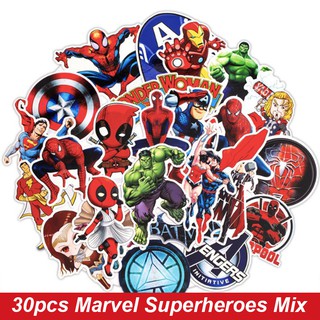 Bộ 30 miếng dán trang trí phong cách marvel độc đáo