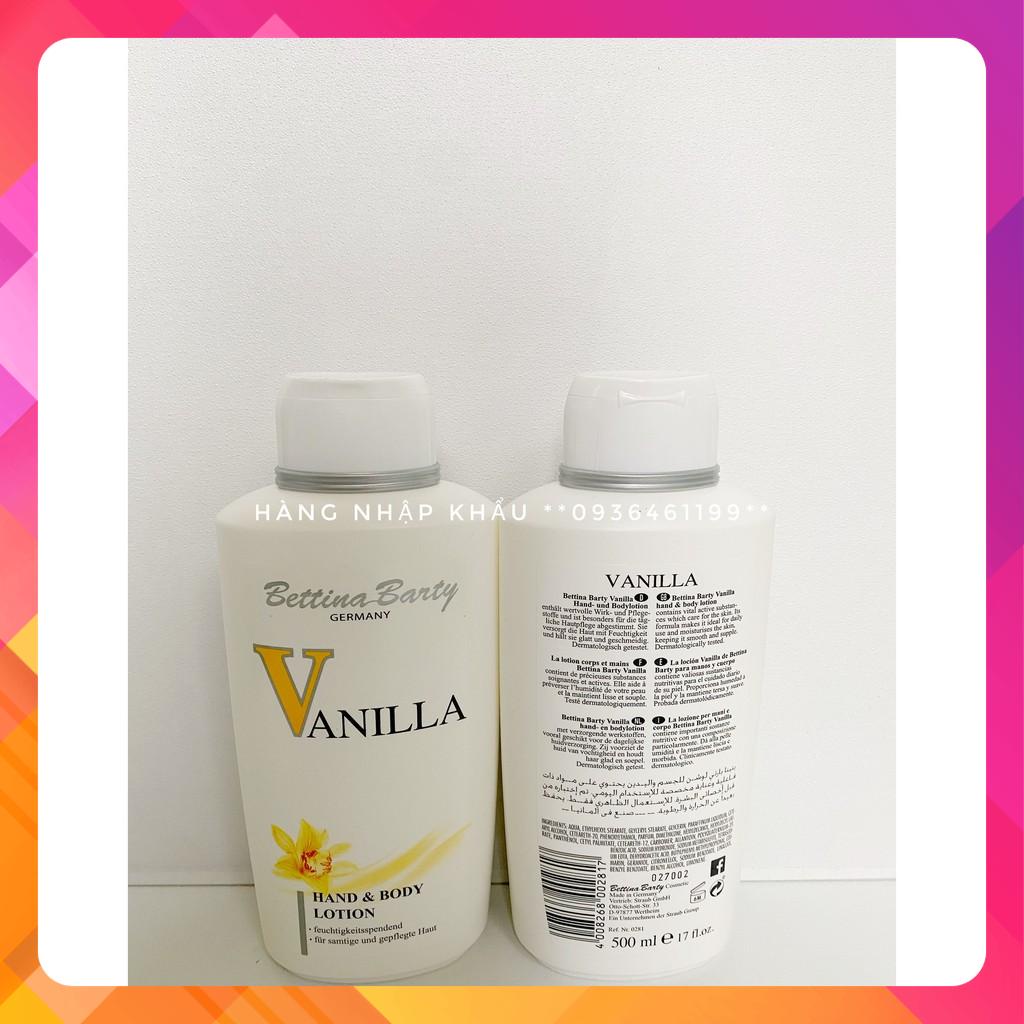 Sữa Dưỡng Thể Hương Nước Hoa Vanilla Đức - Lotion Sữa Chua Trắng Da Bettina Barty Vanila Đức 500ML - VANNILA ĐỨC