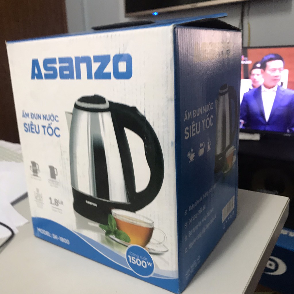 Ấm siêu tốc bình đun Asanzo SK-1800 SK1800 bảo hành 6 tháng