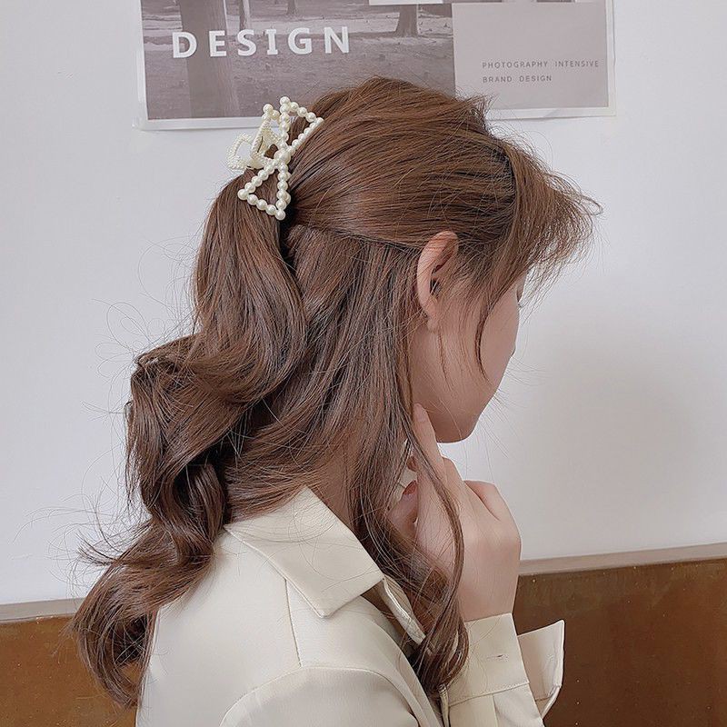 Kẹp tóc càng cua phối ngọc phong cách Hàn Quốc cho nữ - Loli.phukienthoitrang