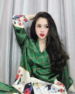 Bộ pizama cung đình xanh combo sĩ