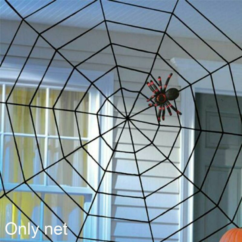 Mạng nhện lớn có đèn LED phụ kiện trang trí tiệc Halloween nhiều size