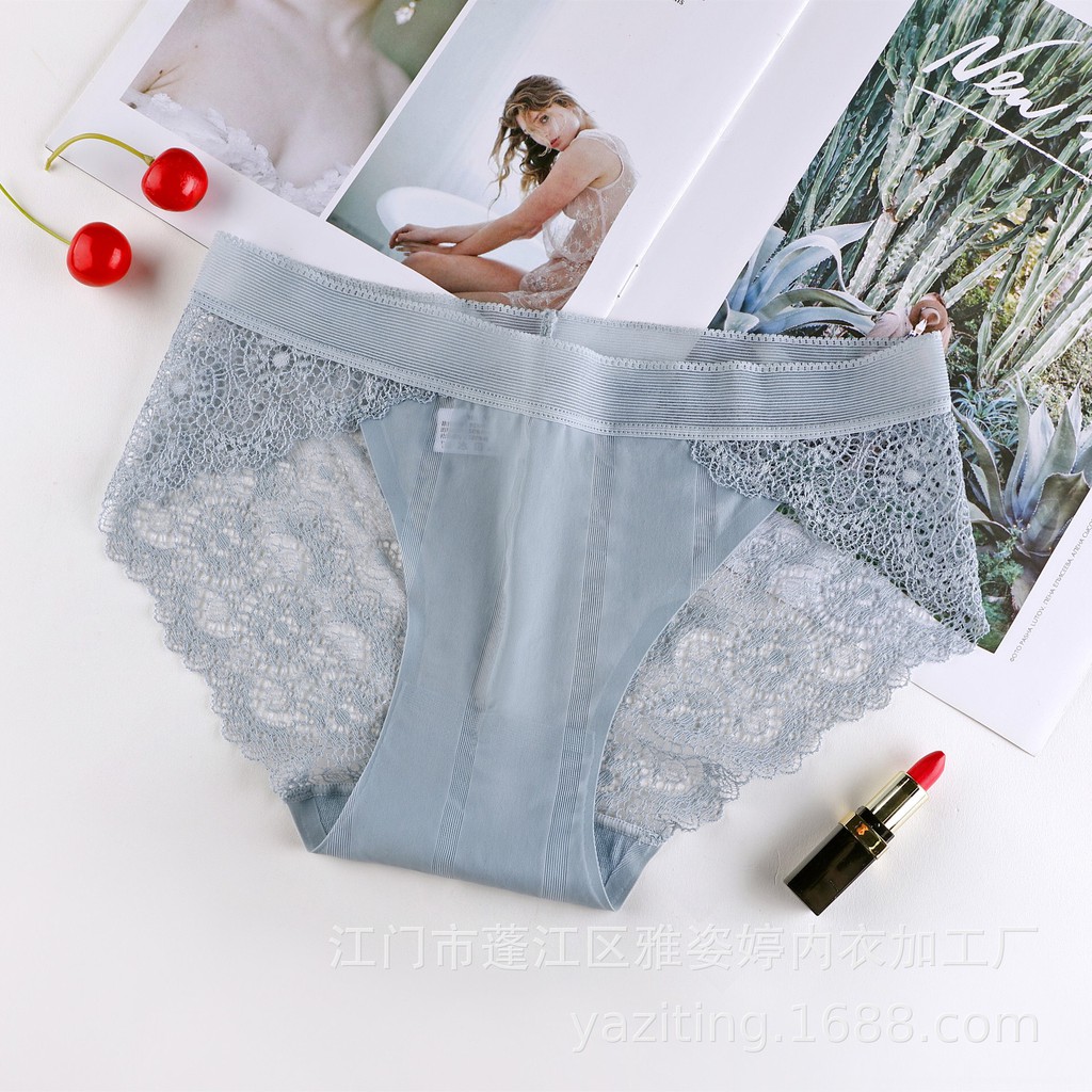 Quần lót nữ pha ren hoa - quần chip su thun lạnh không đường may cao cấp siêu sexy M13 | BigBuy360 - bigbuy360.vn