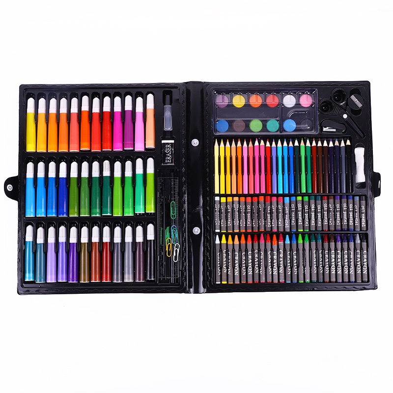 Hộp Bộ Bút Màu 150 Chi Tiết Bộ Màu Vẽ Đa Năng 150 Món Cho Bé Phát Triển Tư Duy và Vận Động