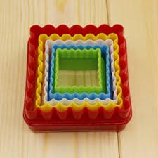 Bộ nhấn nhựa nhấn bánh hình vuông 5 vòng - cutter