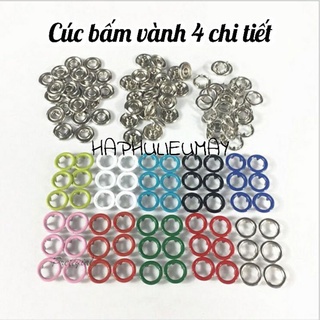 Cúc bấm vành 4 chi tiết ( cúc màu )