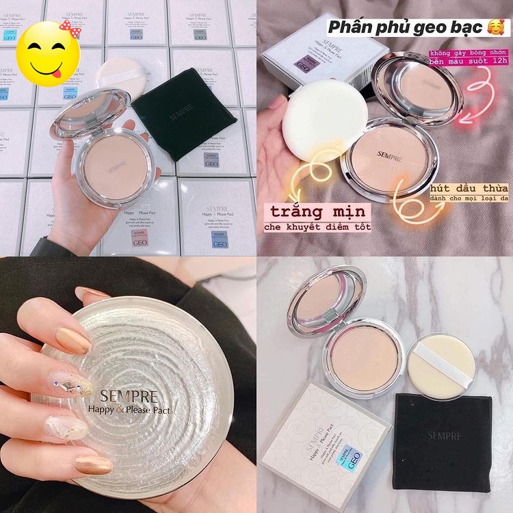 Phấn Geo Trắng siêu mịn Sempre Happy & Please Pact