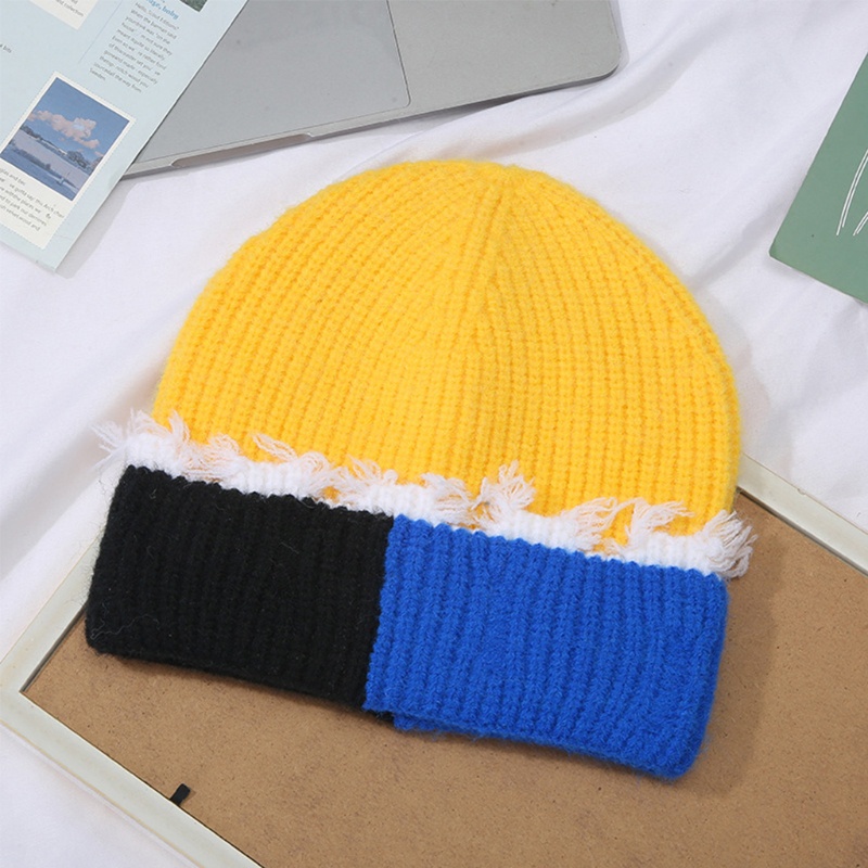 Mũ beanie Dệt Kim Co Giãn Màu Khối Đơn Giản Thời Trang Hàn Quốc