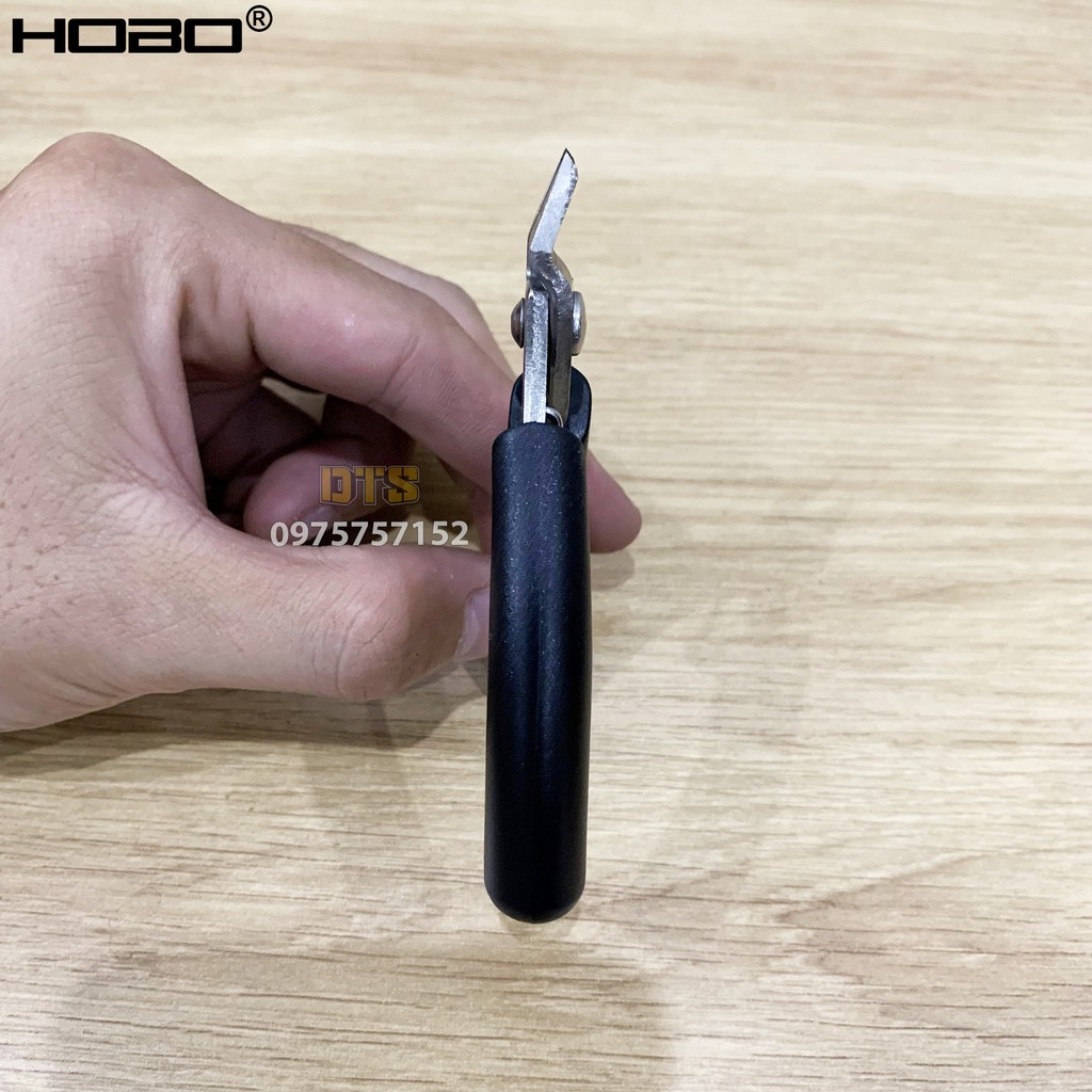 Kìm cắt chân linh kiện kỹ thuật HOBO USA 95mm, kìm cắt chân mạch điện tử nghiêng góc 20° thép Carbon độ cứng cao