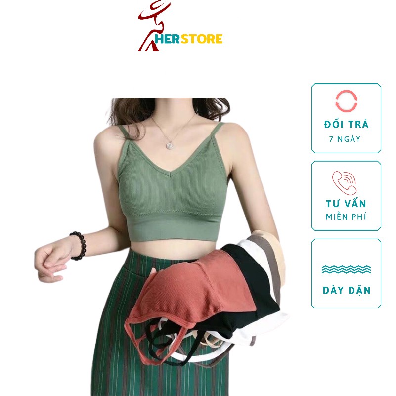 Áo bra hở lưng HER áo croptop nữ chất liệu len tăm hở lưng khoét lưng - mã R08