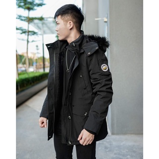 Áo Khoác Mùa Đông Nam Nữ Hàn Quốc Mũ Lông Ấm Áp Parka Mind Bridge Cao Cấp