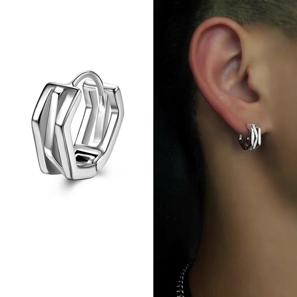 Bông tai, Khuyên tai nam nữ dáng tròn phong cách hip hop xu hướng thời trang 2022, Cá tính, Unisex, 1 Chiếc