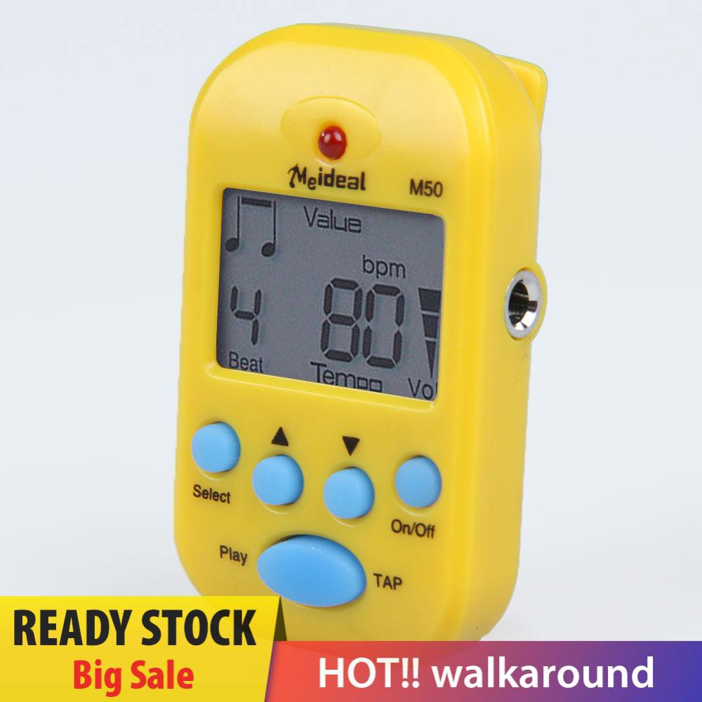 Walk M50 Mini Professional LCD Clip-on Digital Tuner Metronome for Guitar Piano 