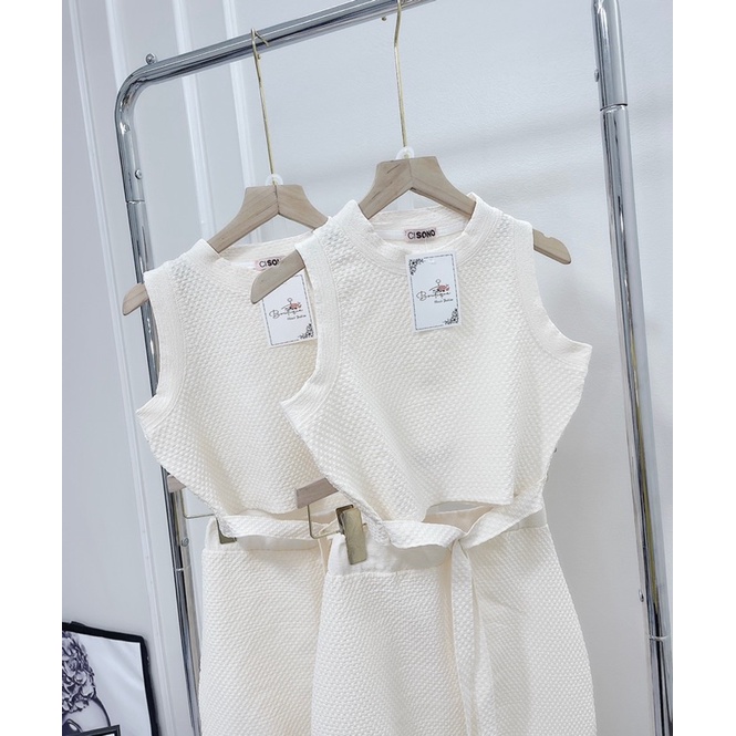 Đầm ôm body midi dài phối crotop thắt nơ sang chảnh