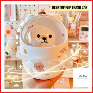 [TẶNG Sticker] Thùng rác để bàn có nắp mini dễ thương dễ thương hình gấu thùng rác hộp đựng đồ cô gái hộp đựng bút