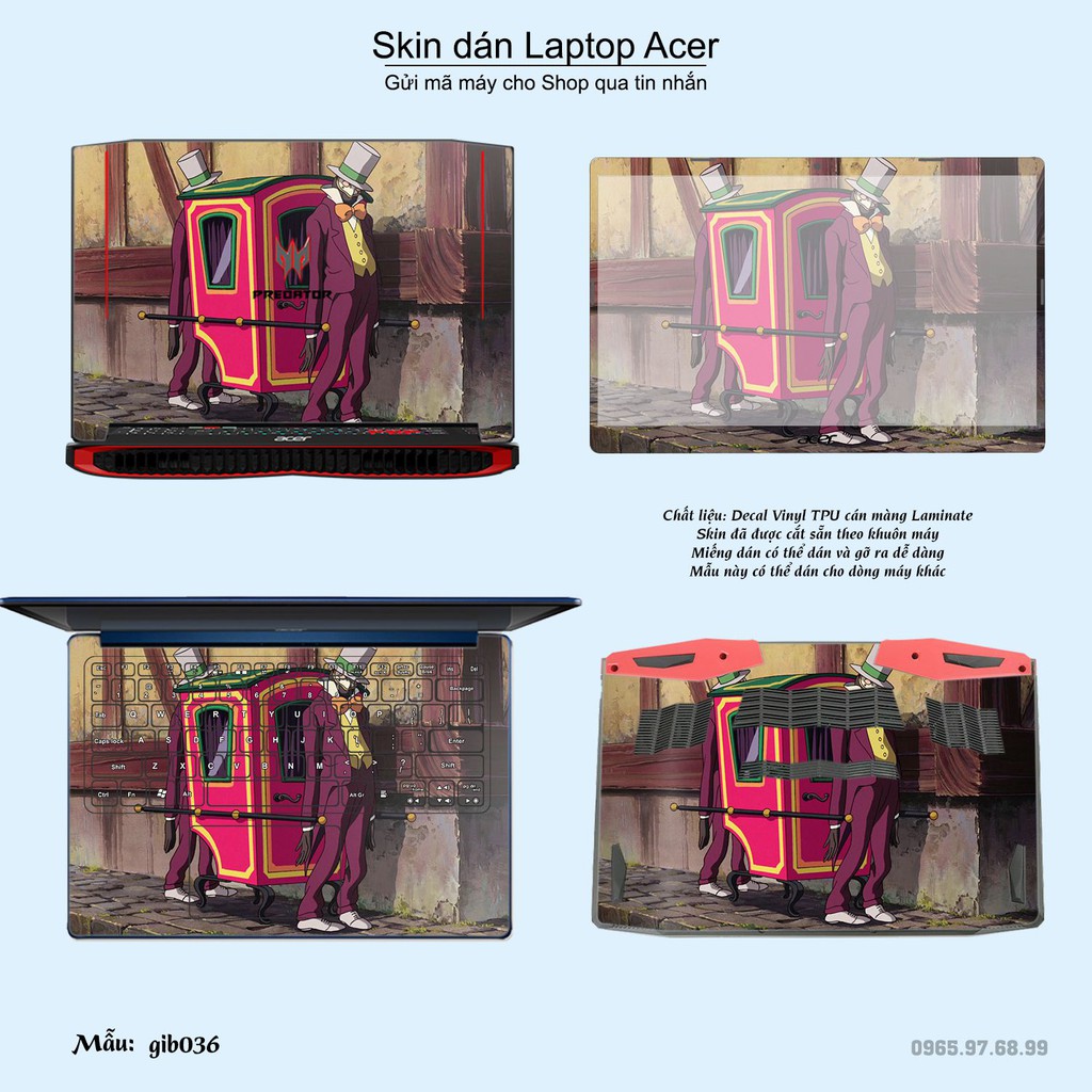 Skin dán Laptop Acer in hình Ghibli movies (inbox mã máy cho Shop)