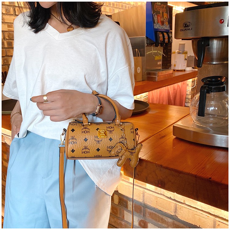 HOÀN XU - FREESHIP _ Túi đeo chéo , túi xách nữ hình trống kèm móc khoá hình ngựa đáng yêu