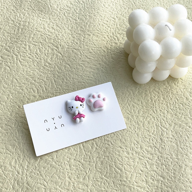 Bông Tai Mạ Bạc 925 Hình Thỏ / Khủng Long Hoạt Hình Phong Cách Hàn Quốc Dễ Thương Cho Nữ